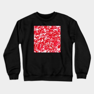 Red and white liquify art Crewneck Sweatshirt